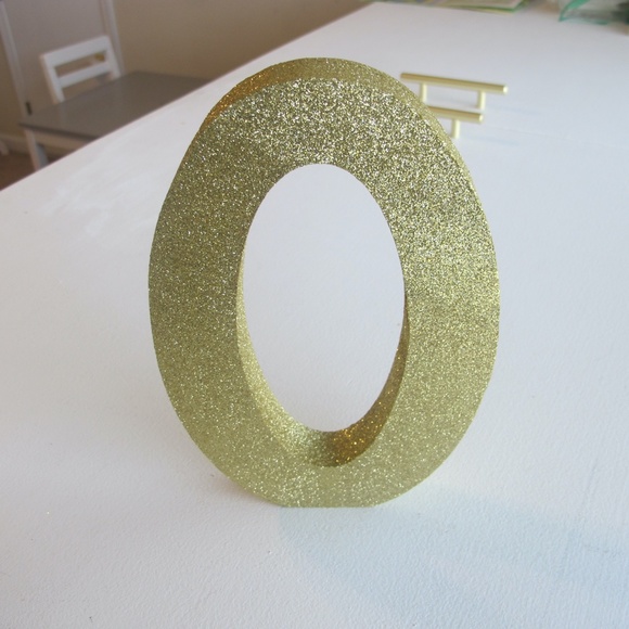 Gold Glitter Number #0  9" Tall, 6" W, 1" Width. Home Party Decor - Picture 3 of 3